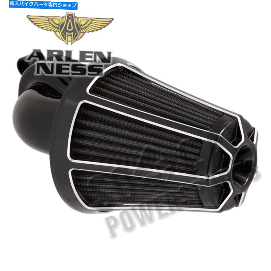 Air Filter アーレンネスモンスターサッカーエアクリーナーキットカバー付きエアクリーナーキット-BEVELED -BLACK -81003 Arlen Ness Monster Sucker Air Cleaner Kit with Cover - Beveled - Black - 81003