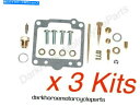 Carburetor PartCarburetor ヤマハXS750 1978-79 K＆L 18-2662の3xキャブレター再構築キット 3x Carburetor Rebuild Kits for Yamaha XS750 1978-79 K L 18-2662