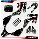 Graphics decal kit ウッドランドカモサベージレーシンググラフィックキットは04-12ホンダCRF50 CRF 50デカールに適合します Woo...