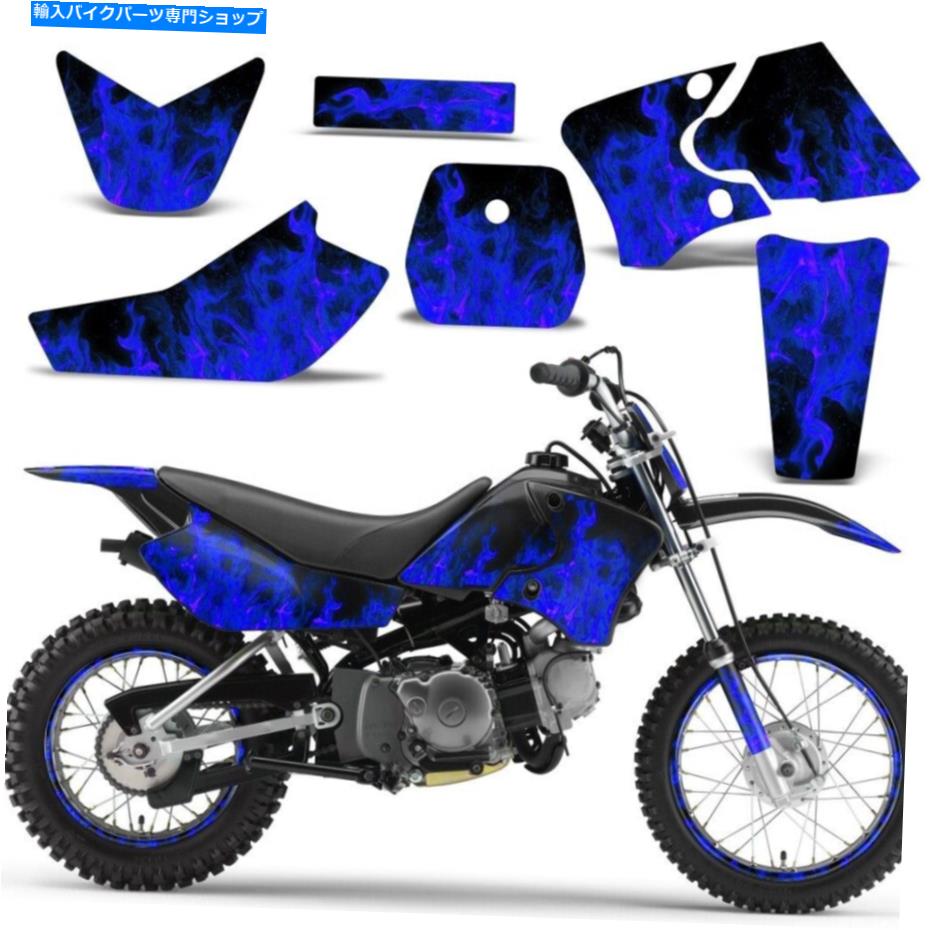 Graphics decal kit եååȥƥåǥåץޥTTR 90 00-07֥롼ե졼 Graphics kit Sticker Decal Wrap for Yamaha TTR 90 00-07 BLUE FLAMES