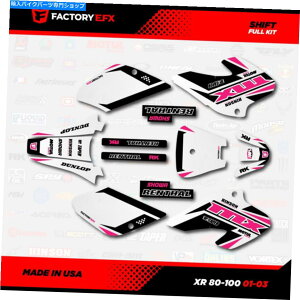 Graphics decal kit ۥ磻ȥԥ󥯥եȥ졼󥰥եååȥեå01-03ۥXR80 XR100 XR 80 100ǥ White Pink Shift Racing Graphics kit fits 01-03 Honda XR80 Xr100 XR 80 100 Decal