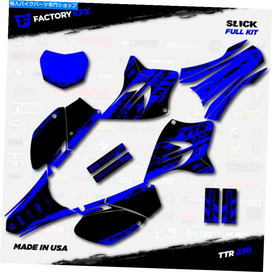 Graphics decal kit ֥å֥롼å졼󥰥եååȥեå05-21ޥTTR230 TTR 230ǥ Black &Blue Slick Racing Graphics Kit fits 05-21 YAMAHA TTR230 TTR 230 decal