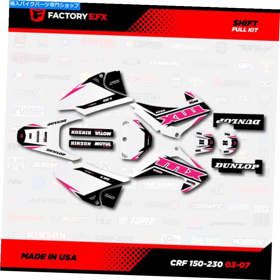 Graphics decal kit ۥ磻ȡԥ󥯥եȥ졼󥰥եååȥեå03-07ۥCRF230 CRF 230ǥ230F White & Pink Shift Racing Graphics Kit fit 03-07 Honda CRF230 CRF 230 Decal 230F