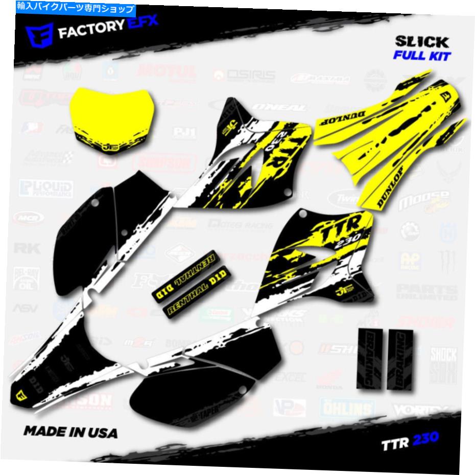 Graphics decal kit ۥ磻ȡå졼󥰥եååȥեå05-21ޥTTR230 TTR 230ǥ White &Yellow Slick Racing Graphics Kit fits 05-21 YAMAHA TTR230 TTR 230 decal