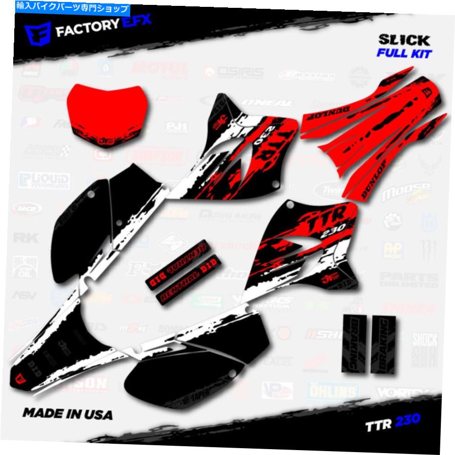 Graphics decal kit ۥ磻ȡåɥå졼󥰥եååȥեå05-21ޥTTR230 TTR 230ǥ White &Red Slick Racing Graphics Kit fits 05-21 YAMAHA TTR230 TTR 230 decal
