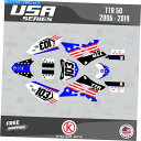 Graphics decal kit }nTTR50̃OtBbNLbgi2006-2023jTTR 50 TTR-50 USA-Blue Graphics Kit for Yamaha TTR50 (2006-2023) TTR 50 TTR-50 USA - Blue