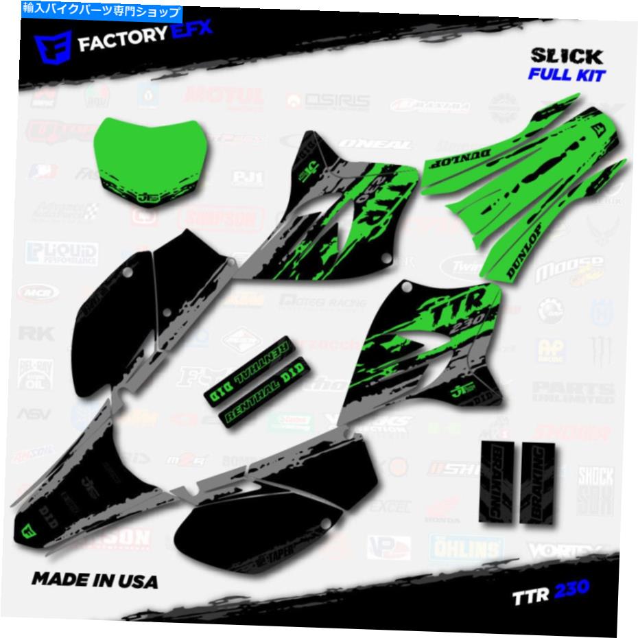 Graphics decal kit 졼꡼󥹥å졼󥰥եååȥեå05-21ޥTTR230 TTR 230ǥ Gray &Green Slick Racing Graphics Kit fits 05-21 YAMAHA TTR230 TTR 230 decal