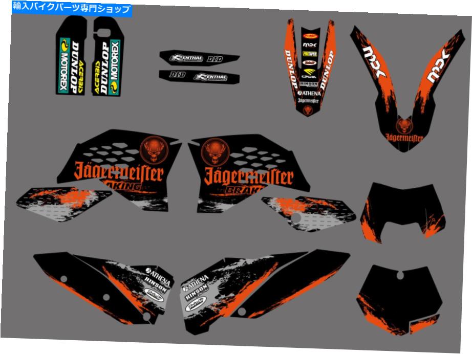 Graphics decal kit KTM 125-530 SX SXF 2007-2010のフルセットチームグラフィックスカールキット Full Set Team Graphics Backgrounds Decals Kit For KTM 125-530 SX SXF 2007-2010