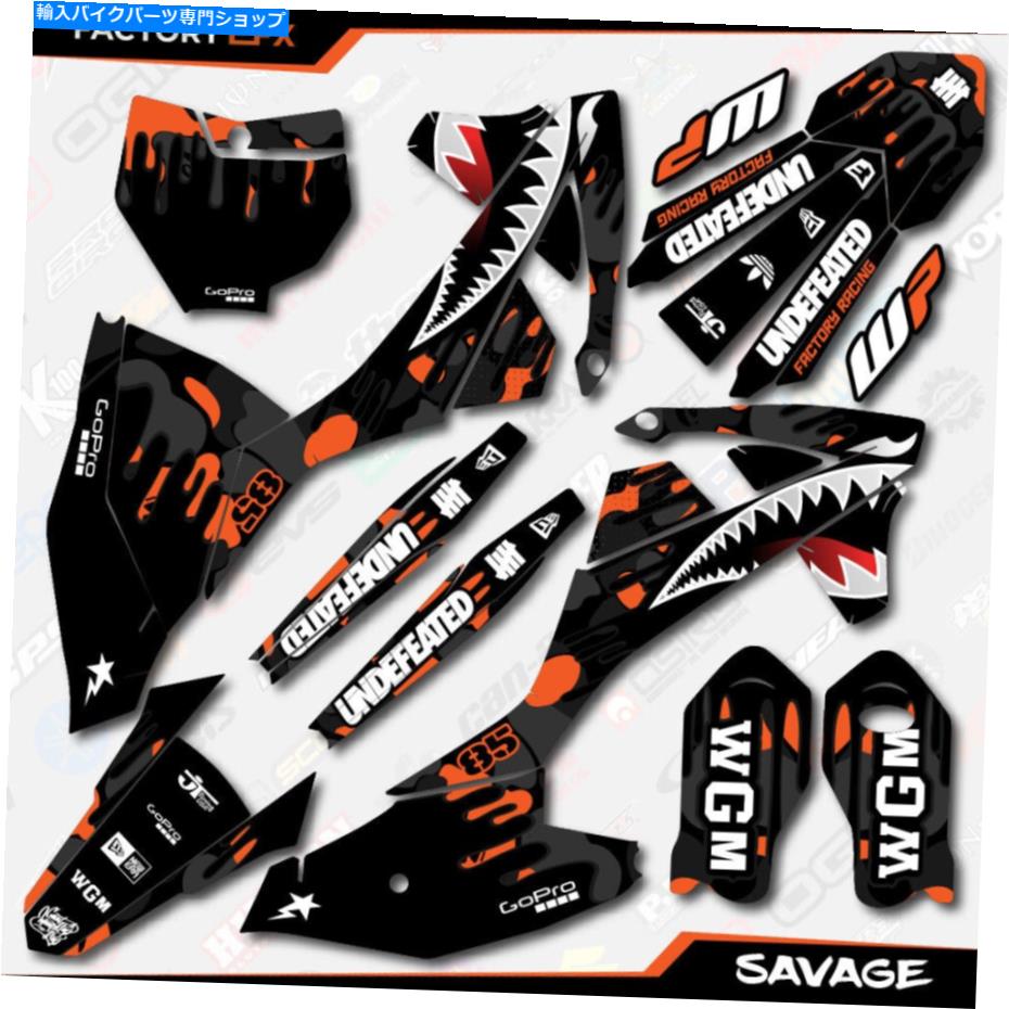 Graphics decal kit Black＆Orange Savage Camo RacingグラフィックキットはKTM 18-21 SX85 SX 85デカールに適合します Black & Orange Savage Camo Racing Graphics Kit fits KTM 18-21 Sx85 Sx 85 Decal