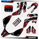 Graphics decal kit レッドカモサベージレーシンググラフィックスキットに適合する04-12ホンダCRF50 CRF 50デカール Red Cam...