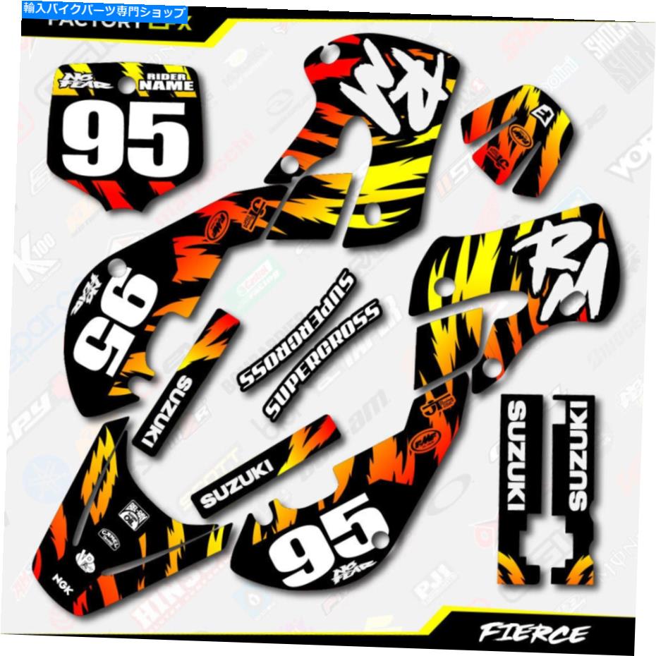 Graphics decal kit ե󥸤η㤷եåƥååȤϥRM65 RM 65 01-22ǥŬ礷ޤ Fire Orange Fierce Graphics Sticker Kit fits Suzuki RM65 RM 65 01-22 Decals