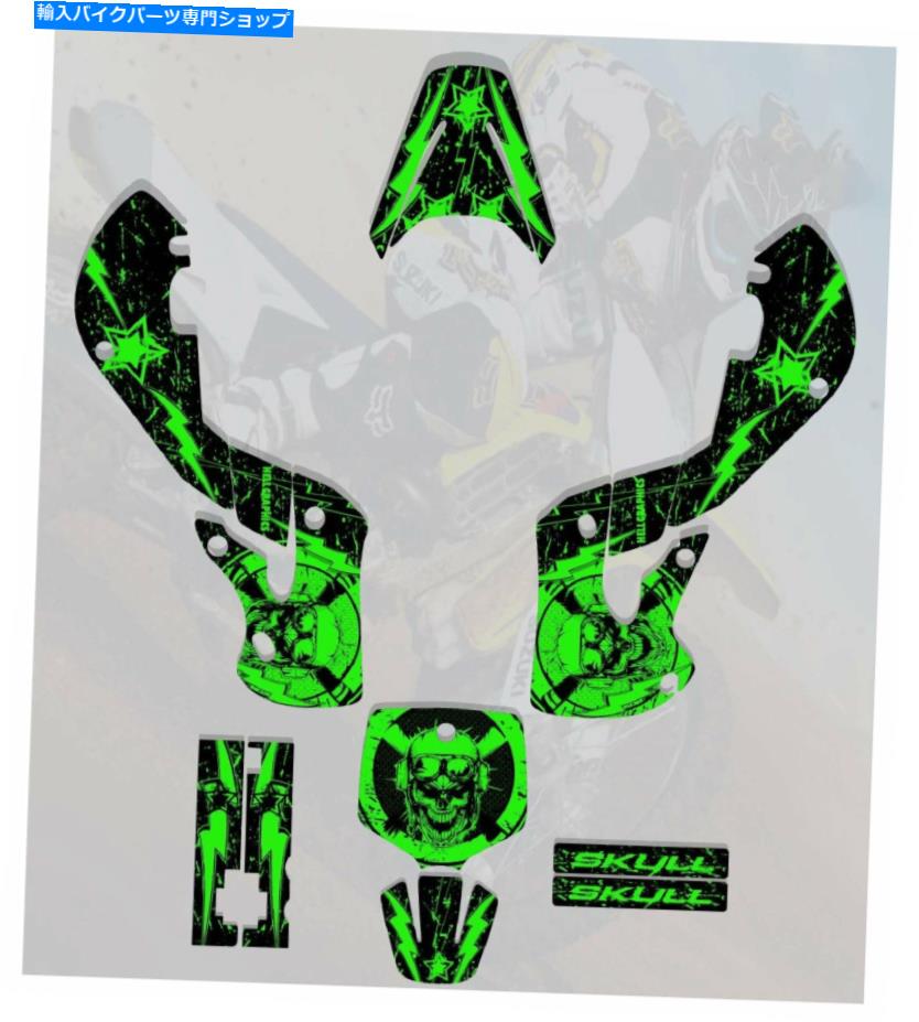 Graphics decal kit グラフィックキットデカールステッカースカル2フィットカワサキKX 65 2000-18 KLX 110 02-09 Graphics Kits Decals Stickers Skull 2 Fit KAWASAKI KX 65 2000-18 KLX 110 02-09