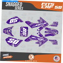 Graphics decal kit ホンダCRF50のグラフィックキット（2004-2012）または（2013-2023）CRF 50 Snagged Purple Graphics Kit for Honda CRF50 (2004-2012) or (2013-2023) CRF 50 Snagged Purple