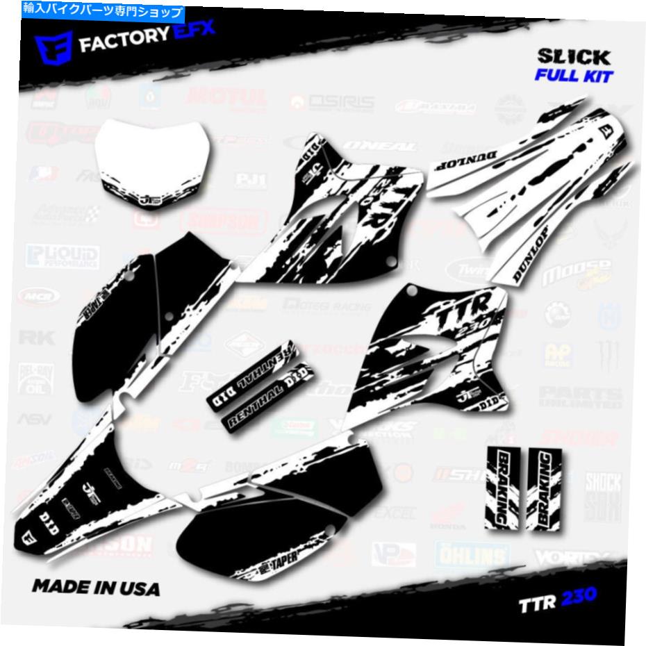 Graphics decal kit ֥åۥ磻ȥå졼󥰥եååȤŬ礹05-21ޥTTR230 TTR 230ǥ Black &White Slick Racing Graphics Kit fits 05-21 YAMAHA TTR230 TTR 230 decal