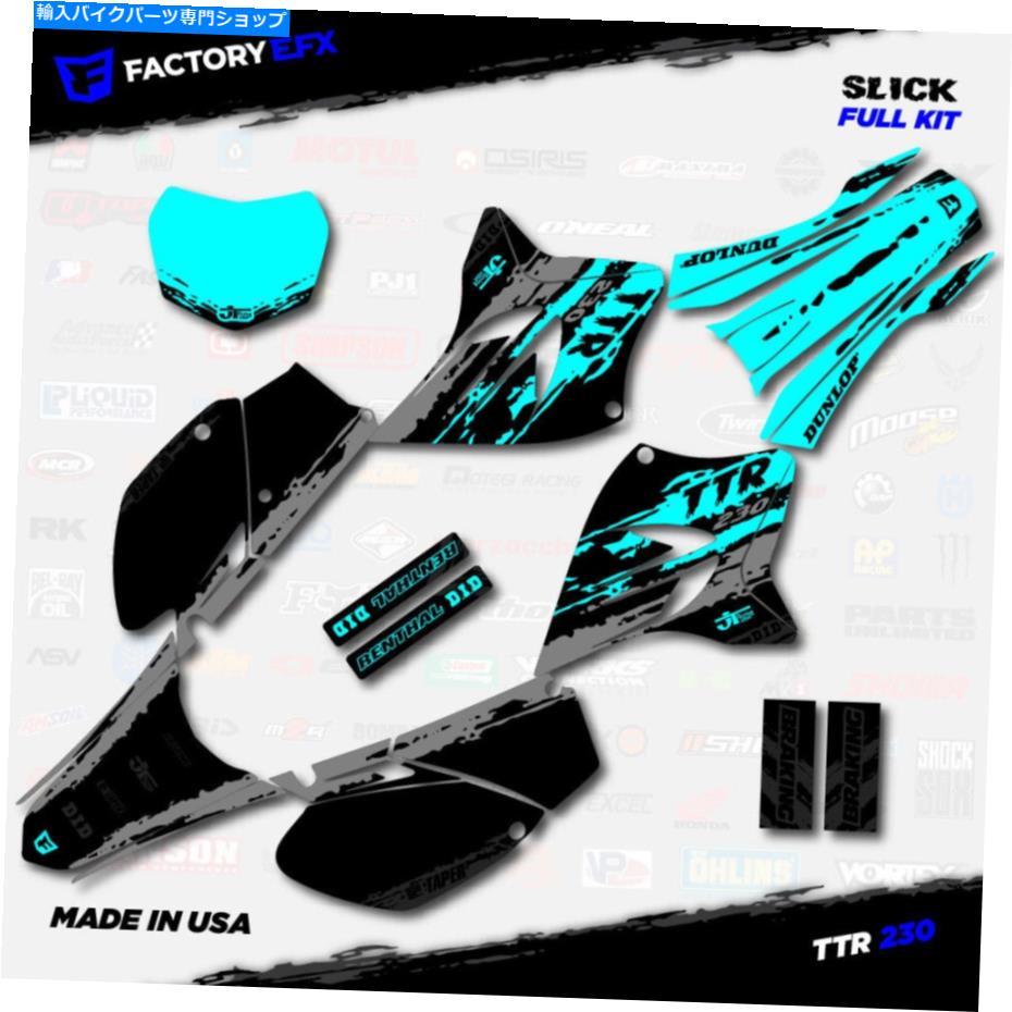 Graphics decal kit 쥤󥹥å졼󥰥եååȤŬ礹05-21ޥTTR230 TTR 230ǥ Gray &Cyan Slick Racing Graphics Kit fits 05-21 YAMAHA TTR230 TTR 230 decal