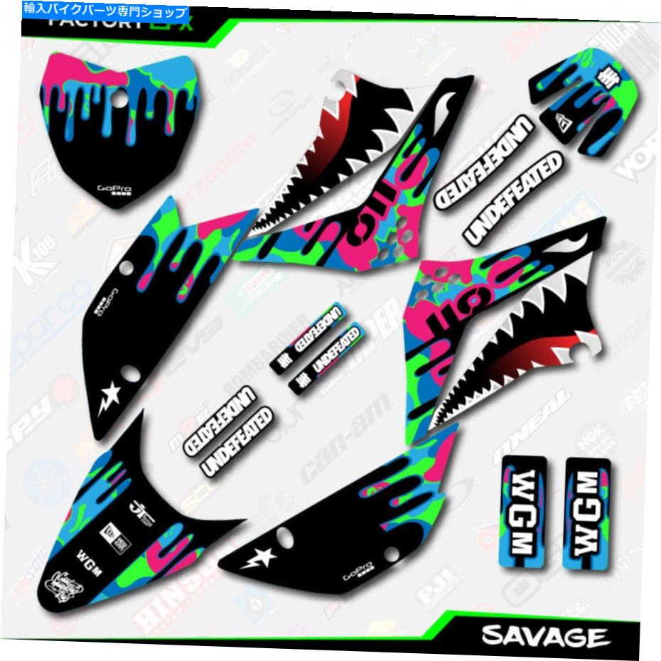 Graphics decal kit cmgkサベージレーシンググラフィックスキットは10-22カワサキklx110 klx 110デカールに適合します CMGK Savage Racing Graphics Kit fits 10-22 Kawasaki KLX110 KLX 110 Decal