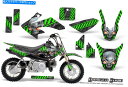 Graphics decal kit ホンダCRF 50グラフィックスキットcreatorxデカールステッカー危険ゾーングリーン HONDA CRF 50 GRAPHICS KIT CREATORX DECALS STICKERS DANGER ZONE GREEN