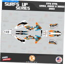 Graphics decal kit KTM MXのグラフィックキット2ストローク125SX 250SX&300SX 2023 SURFUP-CYAN Grap...