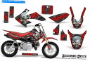 Graphics decal kit ホンダCRF 50グラフィックスキットcreatorxデカールステッカー危険ゾーンレッド HONDA CRF 50 GRAPHICS KIT CREATORX DECALS STICKERS DANGER ZONE RED