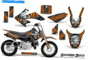 Graphics decal kit ホンダCRF 50グラフィックキットcreatorxデカールステッカー危険ゾーンオレンジ HONDA CRF 50 GRAPHICS KIT CREATORX DECALS STICKERS DANGER ZONE ORANGE