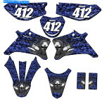 Graphics decal kit 2008-2022 TTR 110 Flaming Gearhead Blue Senge Graphics KitとYA ... 2008-2022 TTR 110 FLAMING GEARHEAD Blue Senge Graphics Kit Compatible with Ya...