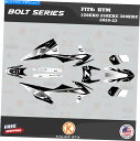 Graphics decal kit KTM 125EXC、250EXC、300EXC 2020 2021 2022 2023ボルト - ホワイト用のグラフィッ...