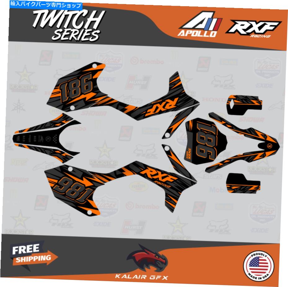 Graphics decal kit Apollo RXF Freerideのグラフィックキット150 190 Twitchシリーズ - オレンジ Graphics Kit for Apollo RXF Freeride 150 190 Twitch Series - Orange