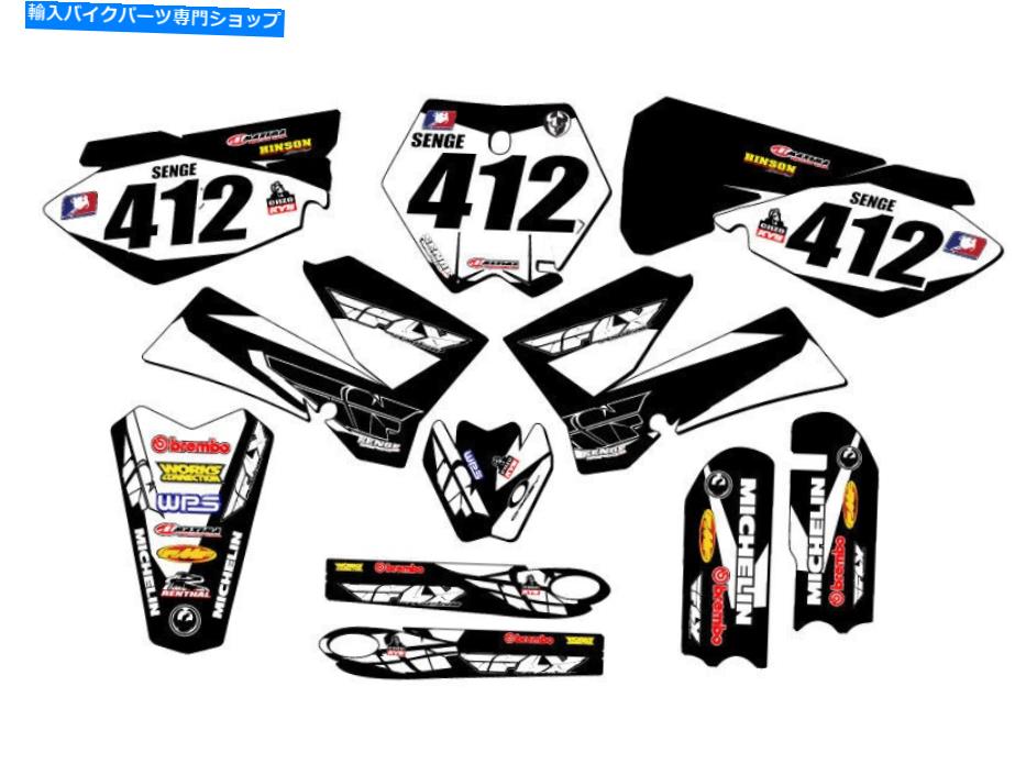 Graphics decal kit 2006-2012 SX 105 13フライブラックセンゲグラフィックスキットKTMと互換性 2006-2012 SX 105 13 FLY Black Senge Graphics Kit Compatible with KTM