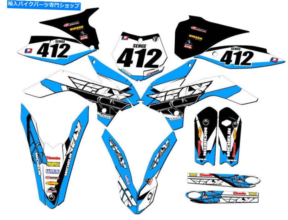 Graphics decal kit 2013-2014 SX 105 13 Fly Sky Blue Senge Graphics KitとKTMと互換性 2013-2014 SX 105 13 FLY Sky Blue Senge Graphics Kit Compatible with KTM