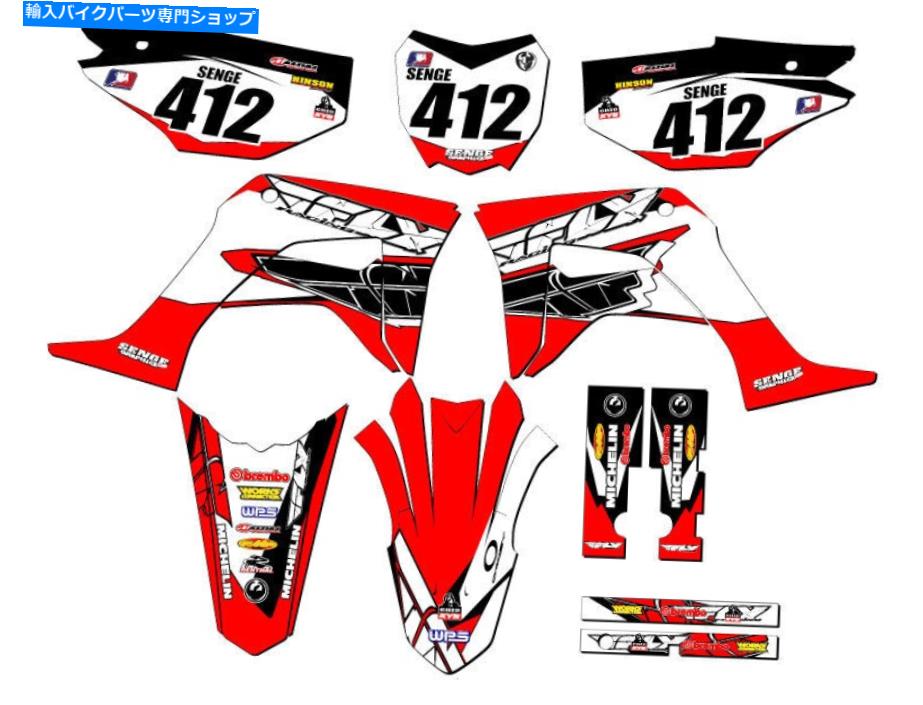 Graphics decal kit 2019-2023 CRF 125 13フライレッドセンゲグラフィックスキットとホンダと互換性 2019-2023 CRF 125 13 FLY Red Senge Graphics Kit Compatible with Honda