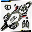 Graphics decal kit ウッドランドカモサベージレーシンググラフィックキットフィット05-06スズキRMZ450 RMZ 450デカール Wood...