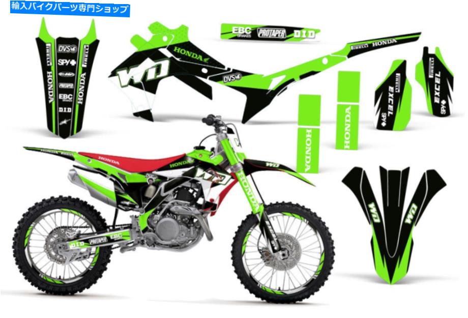 Graphics decal kit フルグラフィックスキットホンダCRF250R 2014 450R 13-16デカールキットWDグリーン Full Graphics Kit Honda CRF250R 2014 450R 13-16 Decal Kit WD Green