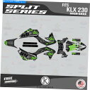 Graphics decal kit ̃OtBbNLbgKLX230 2020-2022Xvbg - O[Vtg Graphics Kit for KAWASAKI KLX230 2020-2022 Split - Green Shift