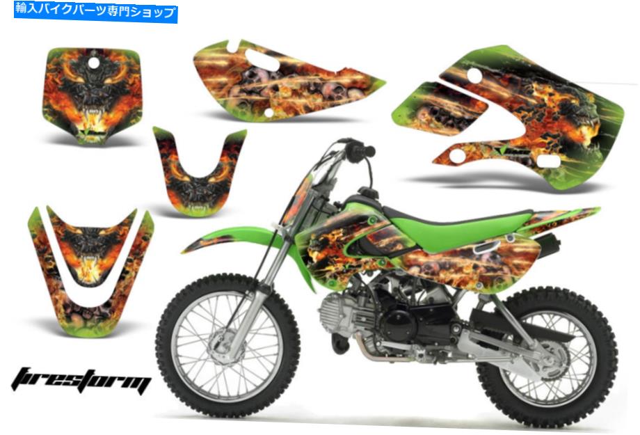 Graphics decal kit デカールグラフィックキットラップ +＃カワサキklx 110 02-09 kx 65 02-18 fstrm gのプレート Decal Graphic Kit Wrap + # Plates For Kawasaki KLX 110 02-09 KX 65 02-18 FSTRM G