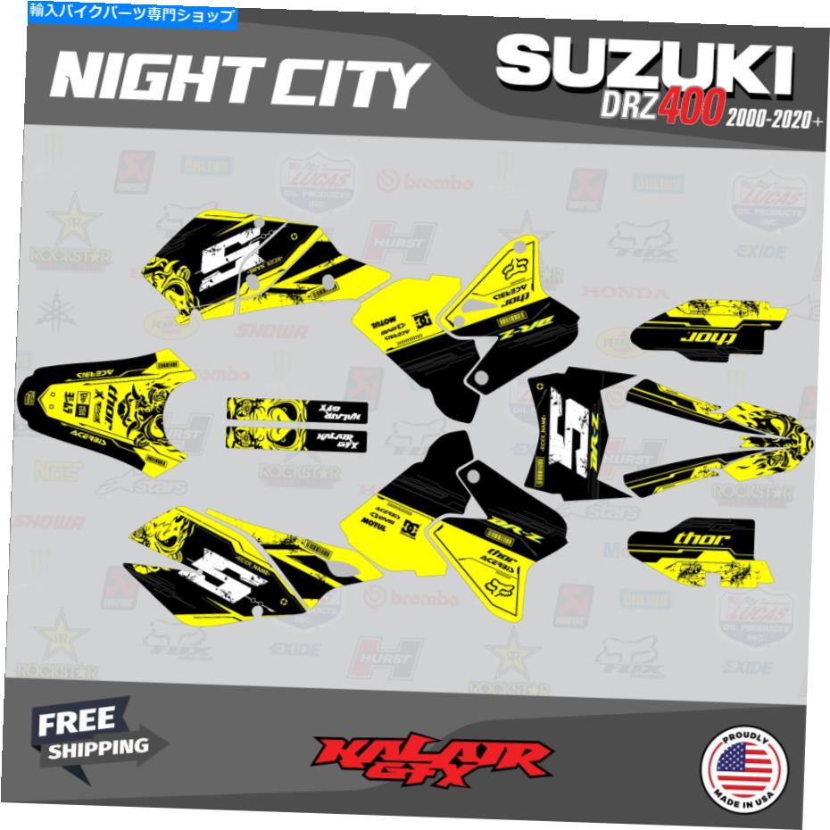 Graphics decal kit スズキdrz400のグラフィックキット（すべての年）drz400smナイトイエロー Graphics Kit for SUZUKI DRZ400 (All Years) DRZ400SM Night-Yellow