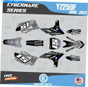 Graphics decal kit ヤマハYZ250Fのグラフィックキット（2010-2013）サイバーウェアシリーズブルー Graphics Kit for YAMAHA YZ250F (2010-2013) Cyberware Series Blue