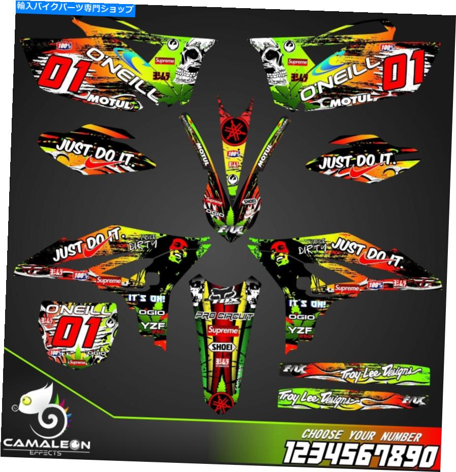 Graphics decal kit ヤマハYZF 250 2010 2011 2012 2013フルグラフィックキットステッカーデカール Yamaha YZF 250 2010 2011 2012 2013 full graphics kit stickers decals(2)