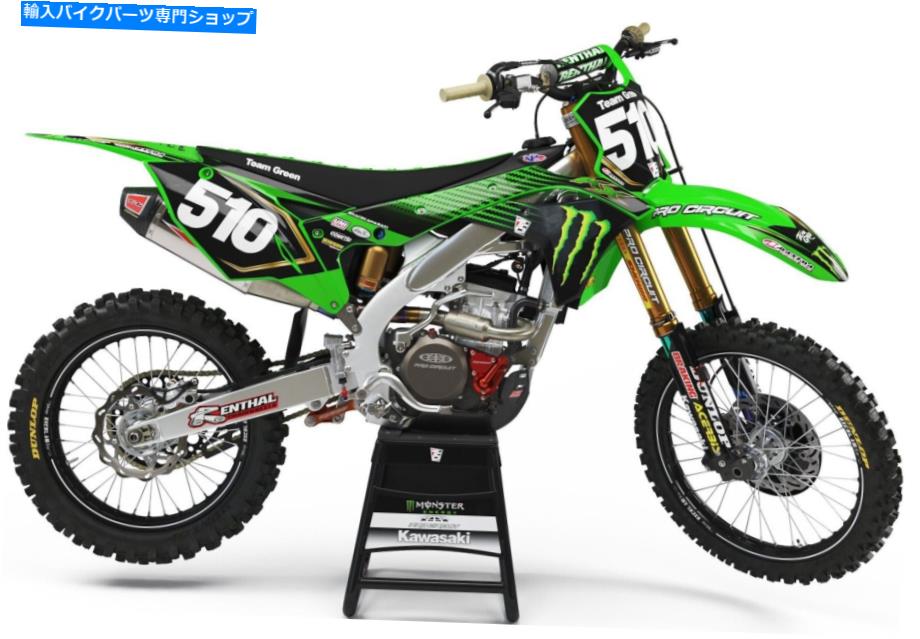 Graphics decal kit スロットルシンジケート2019チームグリーンモンスターエネルギー川崎グラフィックキット Throttle Syndicate 2019 Team Green Monster Energy Kawasaki Graphic Kit