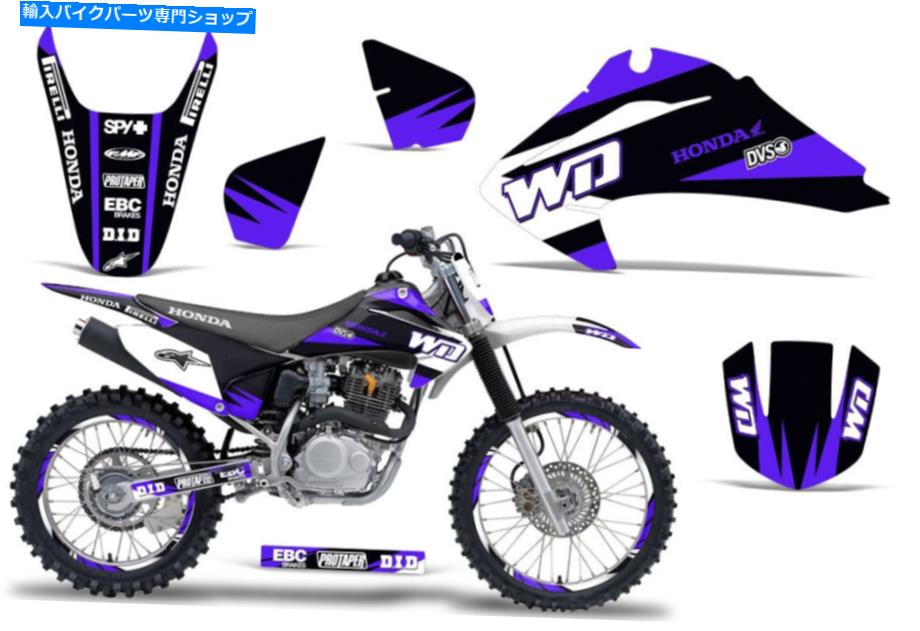 Graphics decal kit Honda CRF230F CRF150Fデカールグラフィックキットダートバイクステッカーラップ04-07 WDパープル Honda CRF230F CRF150F Decal Graphic Kit Dirt Bike Sticker Wrap 04-07 WD Purple