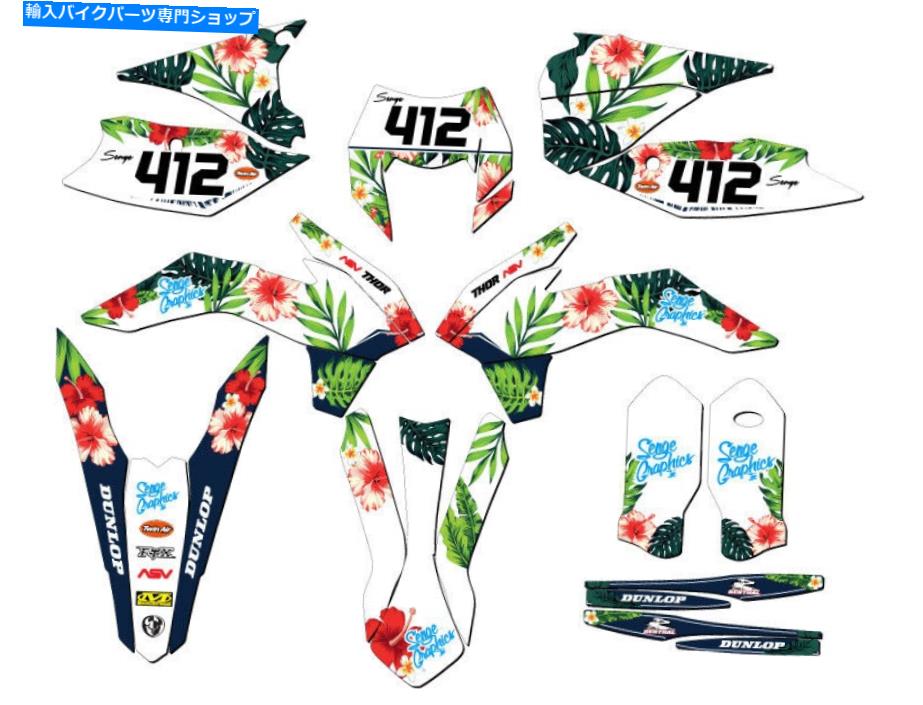Graphics decal kit 2016 XCF-W Tropic White Senge Graphics Kit KTMと互換性 2016 XCF-W TROPIC White Senge Graphics Kit Compatible with KTM