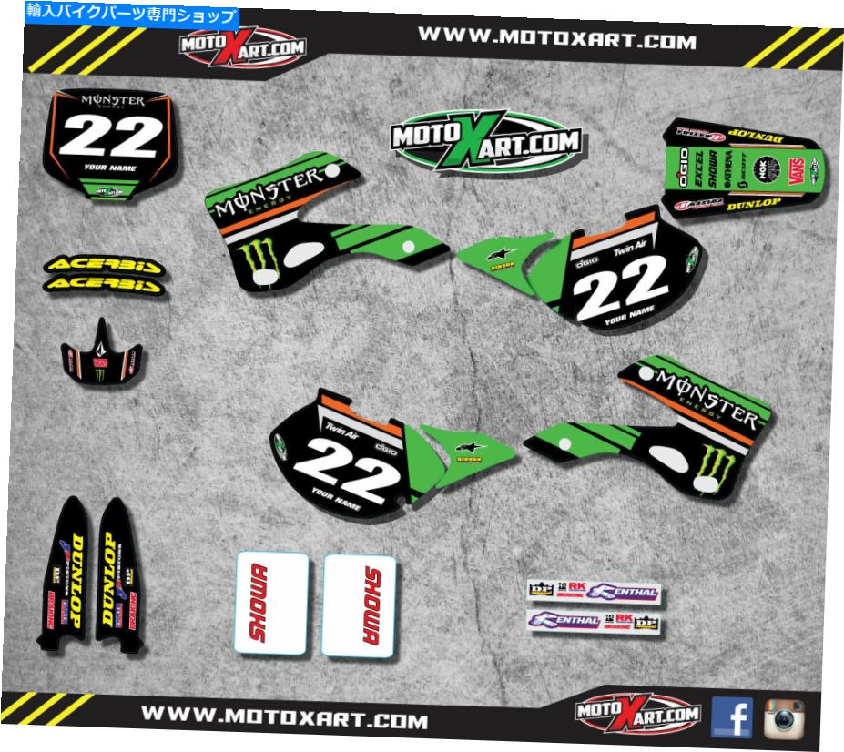 Graphics decal kit KX 125 /250 1999-2002フルグラフィックキットバーンアウトカスタムステッカーキット /デカール KX 125 / 250 1999 - 2002 Full graphics kit BURNOUT custom sticker kit / decals