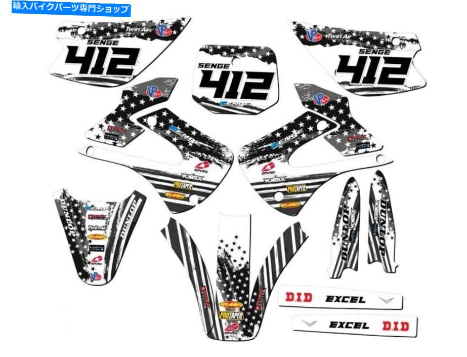 Graphics decal kit 2001-2013 KX 85 Merica Matte Black Senge Graphics Kitと川崎と互換性 2001-2013 KX 85 MERICA Matte Black Senge Graphics Kit Compatible with Kawasaki