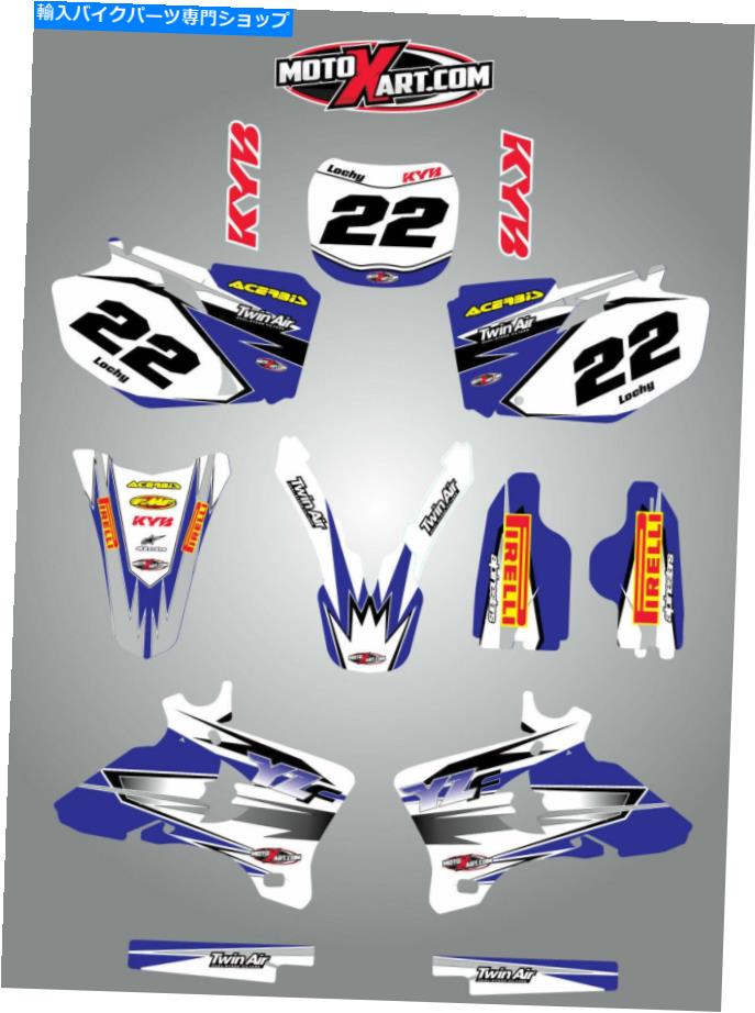 Graphics decal kit ヤマハYZF 250 2003-2005ショックウェーブスタイルフルグラフィックスキット /ステッカー /デカール Yamaha YZF 250 2003 - 2005 SHOCKWAVE style full graphics kit / stickers / decals