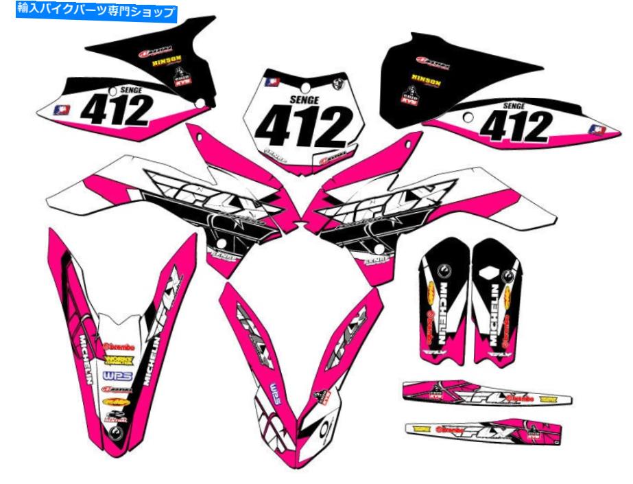 Graphics decal kit 2015-2017 SX 105 13フライピンクSengeグラフィックスキットKTMと互換性 2015-2017 SX 105 13 FLY Pink Senge Graphics Kit Compatible with KTM