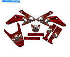 Graphics decal kit 2008-2014 CRF 230F Flaming Gearhead Red Senge Graphics KitとHondaと互換性 2008-2014 CRF 230F FLAMING GEARHEAD Red Senge Graphics Kit Compatible with Honda