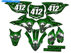 Graphics decal kit 2014-2021 KX 85 FLAMING GEARHEAD GREEN SENGE GRAPHICS KIT KAW ... 2014-2021 KX 85 FLAMING GEARHEAD Green Senge Graphics Kit Compatible with Kaw...