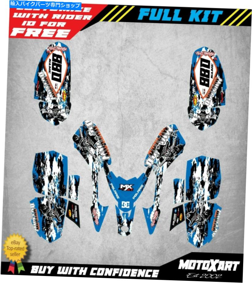 Graphics decal kit Polaris Outlaw 50 Quad ATVカスタムグラフィックスキットアウトローブルースタイルステッカーデカール Polaris Outlaw 50 QUAD ATV custom graphics kit OUTLAW BLUE style stickers decals