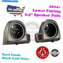 Fairings 米国ストックハードキャンディーブラックゴールド6.5 'スピーカーポッド低いフェアリングフィット14+ハーレー US Stock Hard C...