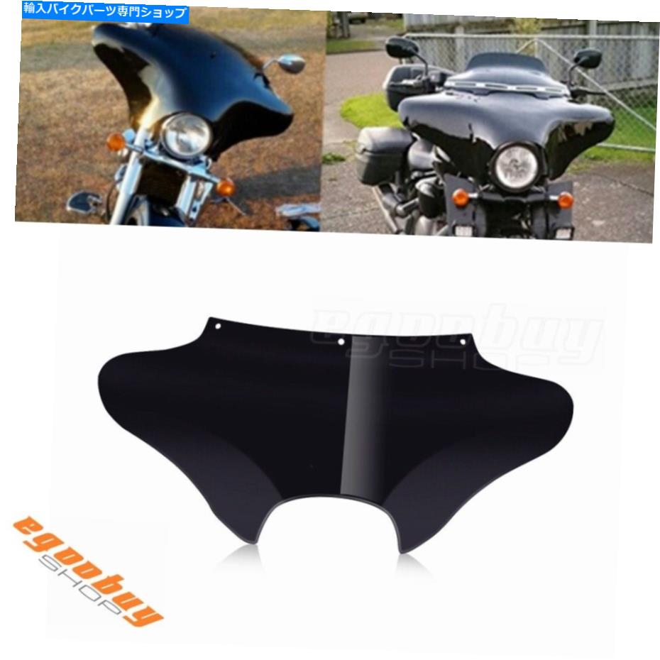 Fairings ハーレーロードキングソフトアイルFLSTFのためのブラックアブスオートバイバットウィングアウ..
