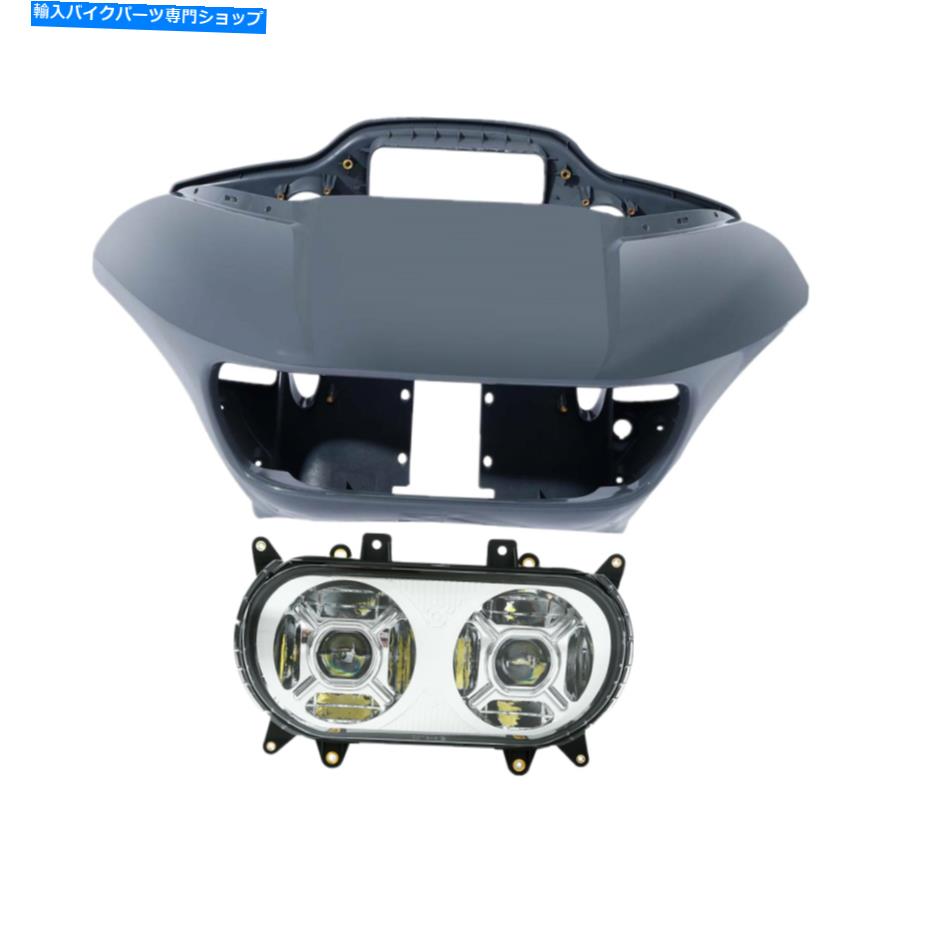 Fairings ハーレーロードグライド2015-2022 19に適合するインナーアウターフェアリングデュアルLEDヘッドライト Inner Outer Fairing Dual LED Headlight Fit For Harley Road Glide 2015-2022 19